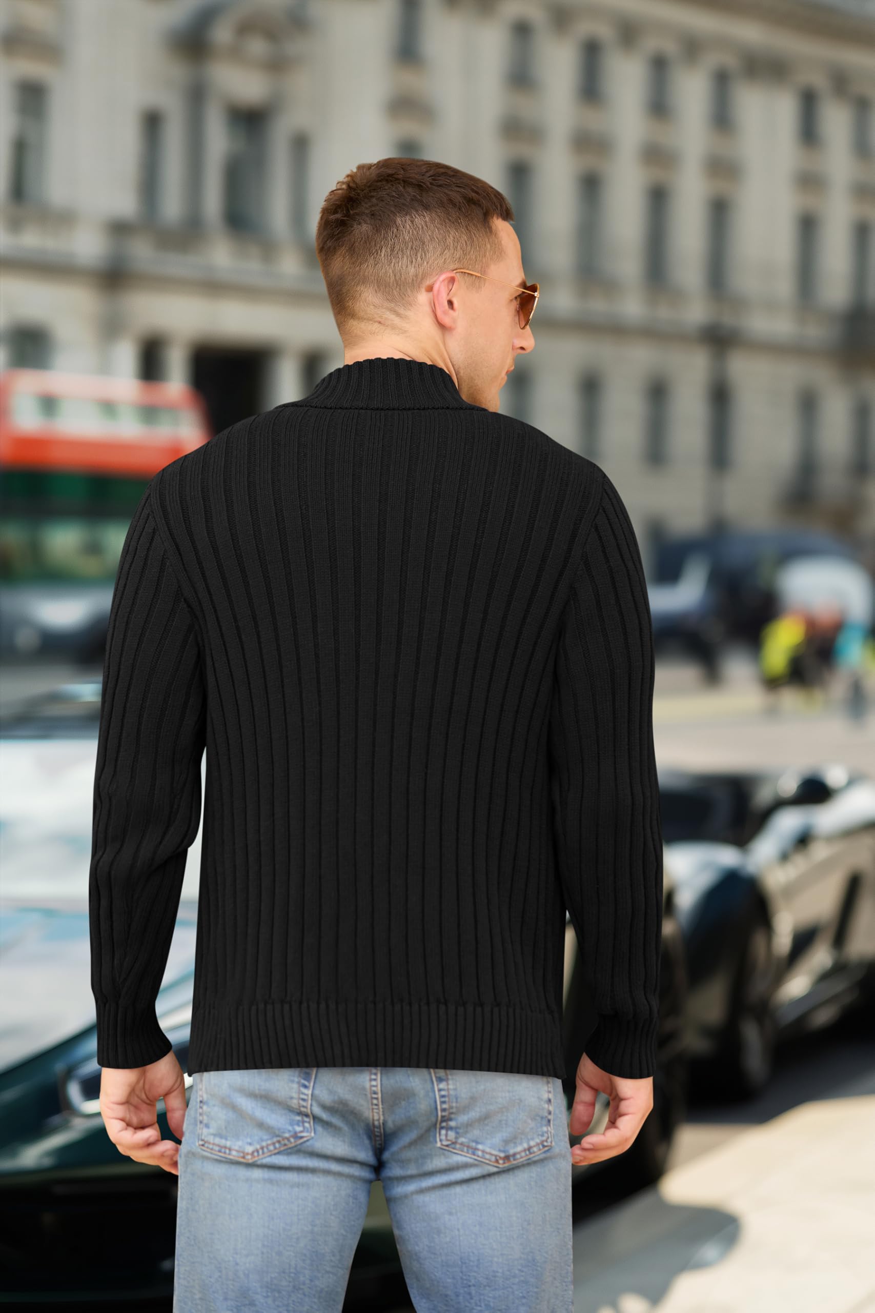 NITAGUT Herren Strickjacken schlank Winter lässige Zip Cardigans Herren Strickpullover Vintage Langarm Warm