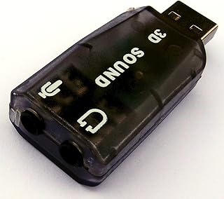 Dynamode USB-SOUNDCARD 2.0 – Tarjeta de Sonido Externa (5.1, Interfaz de Host USB), Azul