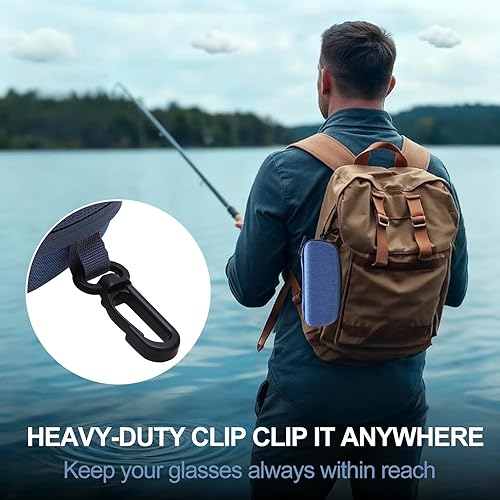 Miniatura 6 de XANAD Estuche rígido para gafas de seguridad, gafas de sol para disparo (azul)