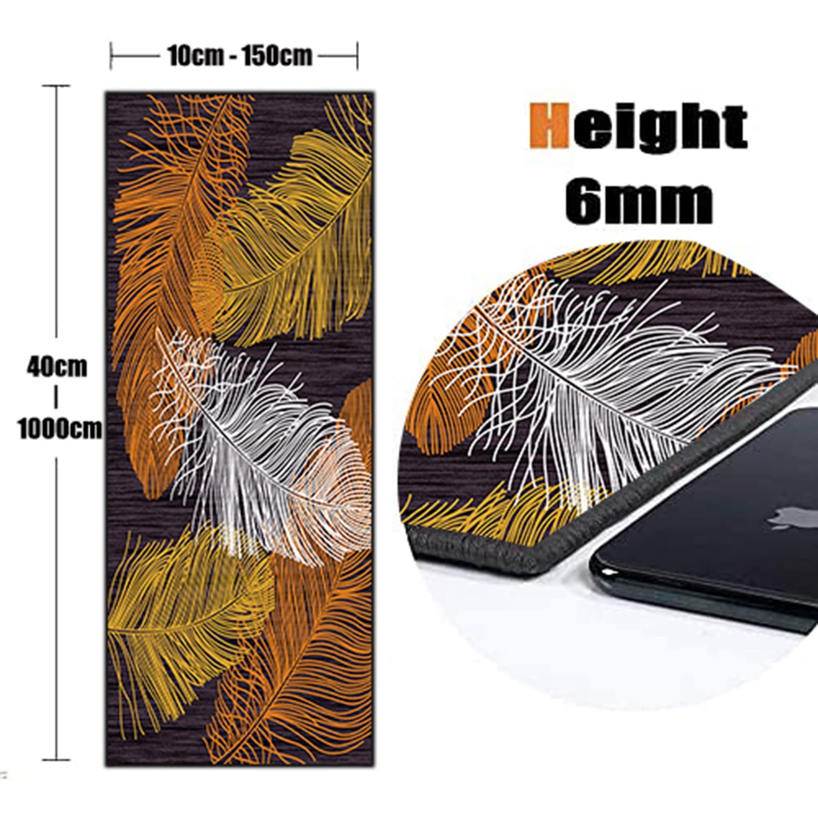 RYNS Antideslizante Alfombrilla 100x440cm PVC Impermeable y Resistente al Aceite Moderna Alfombra Cocina Mejor Calidad Diferentes Dimensiones para Entrada Sala de Dormitorio A