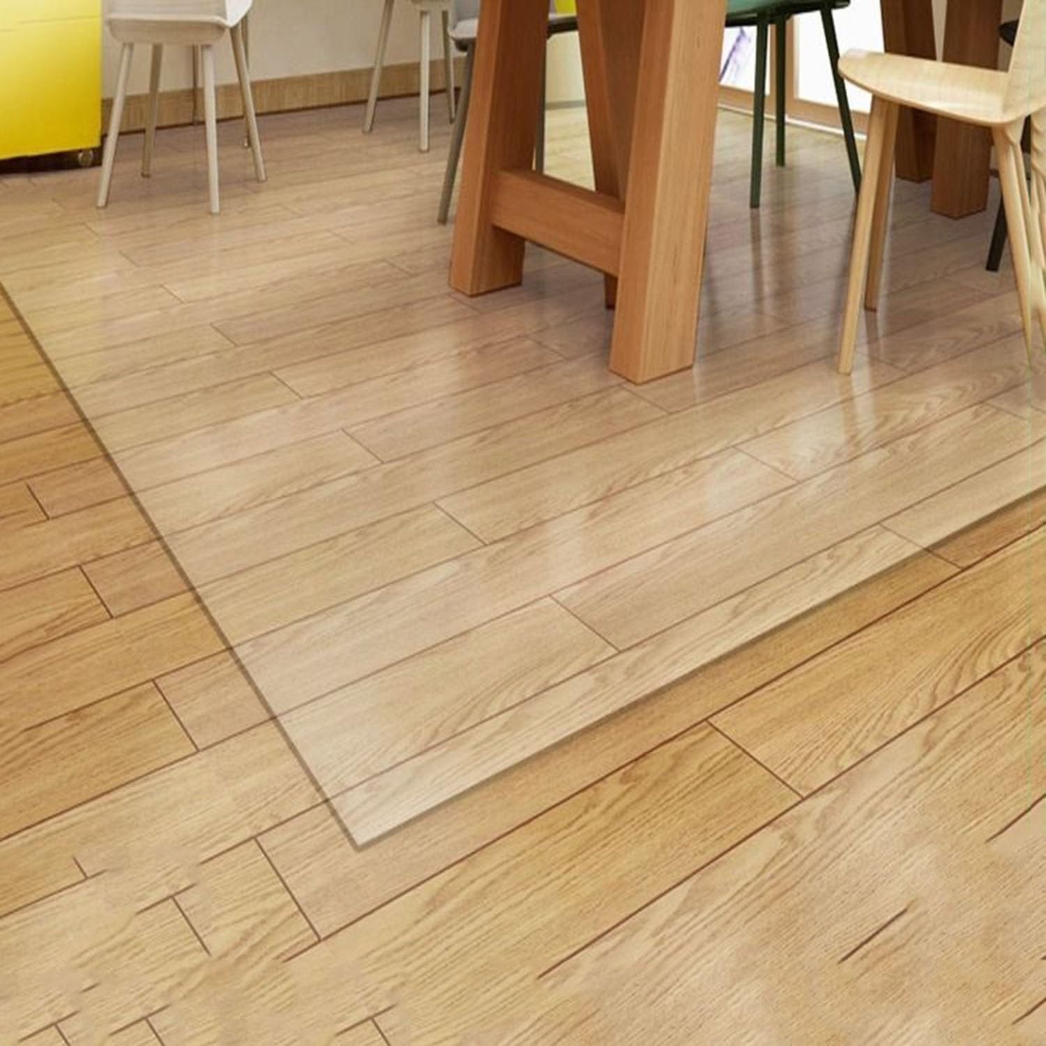 Transparent Anti-Slip Chair Mat Rectangle Floor Mat for Office Chair Easy Glide Office Chair Mat Plastic Floor Protector