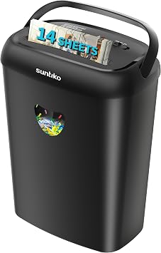 Paper Shredder, 14-Sheet Cross Cut, 6.6-Gallon Basket, P-4 Security, 3-Mode Design - Jam Proof Heavy Duty Office Shredder ETL Certified