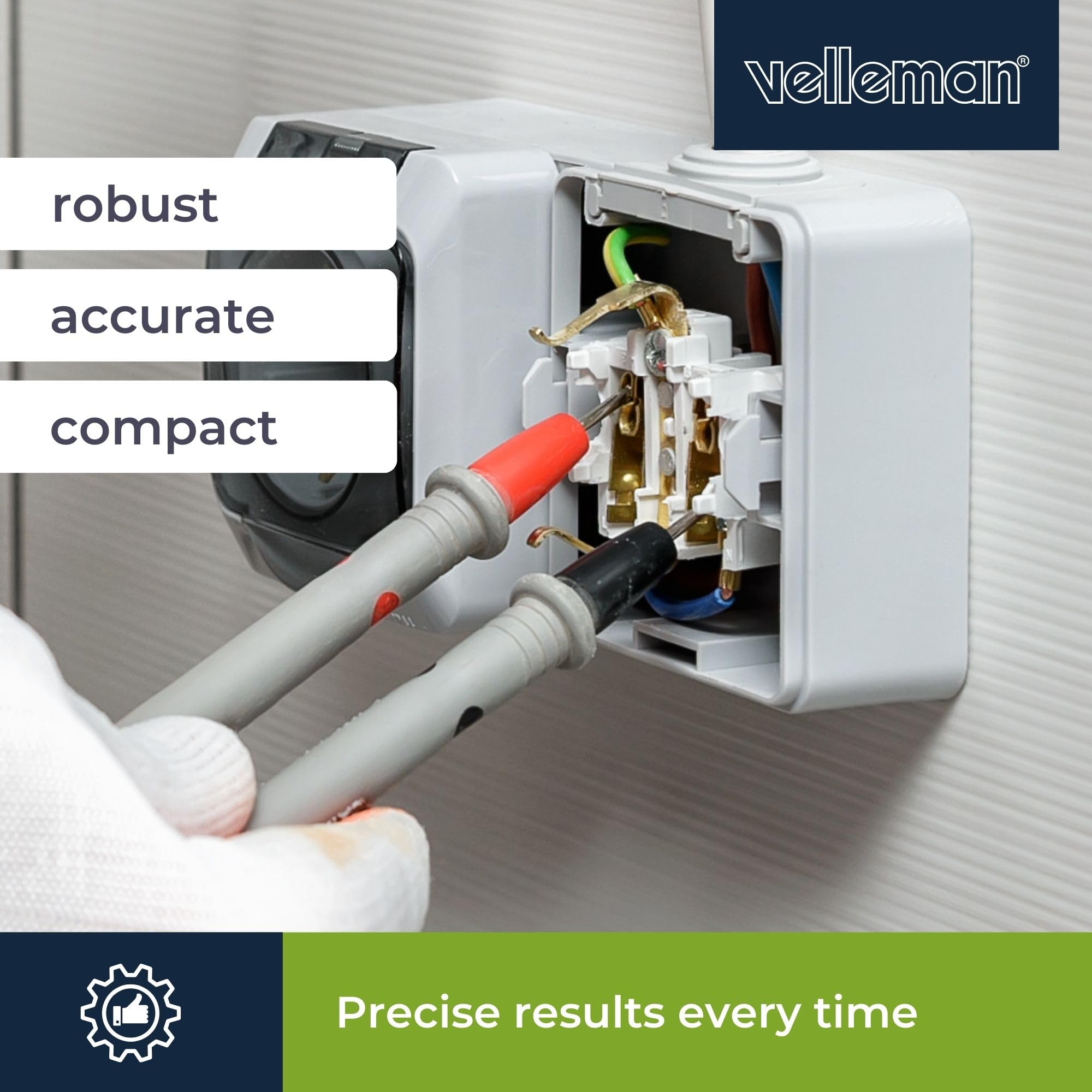 Velleman Multimetro digitale, memorizzazione dati, rilevamento tensione senza contatto, con funzione MIN/MAX/REL, adatto per misurare corrente AC/DC, tensione AC/DC, resistenza, frequenza, capacità,