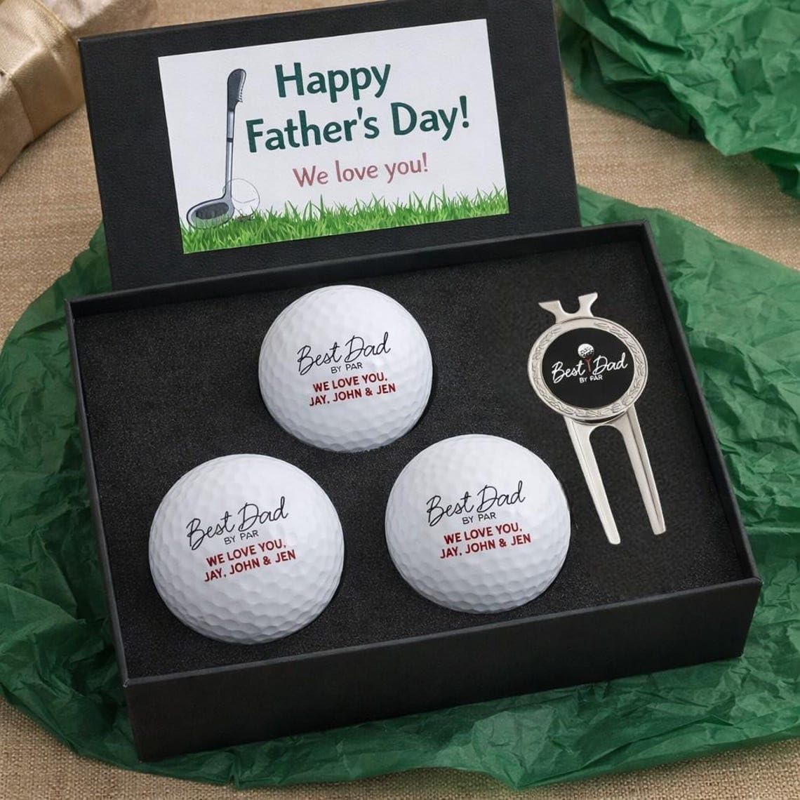Personalization Universe Best Dad by Par Personalized Golf Ball Set of 3