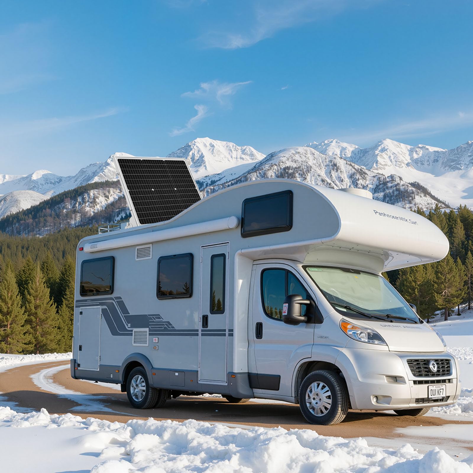VEVOR Caricabatterie per Pannello Solare da 50 W e 12 V, Celle Monocristalline, Controllo MPPT Esterno, Staffa di Montaggio Regolabile, Impermeabile IP65, per Auto, Barche, Camper, Rimorchi