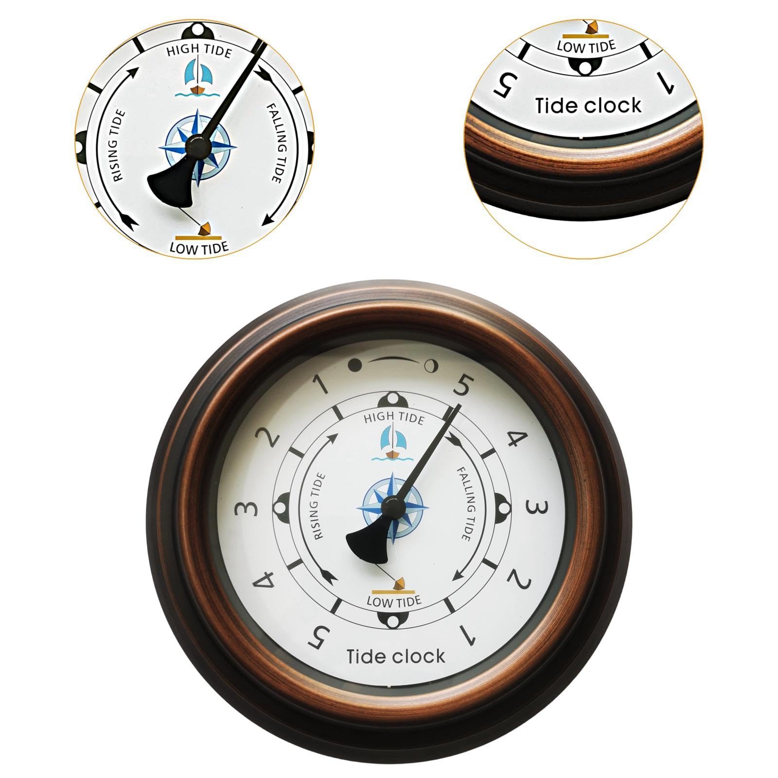 Horloge Murale Nautique, Silencieuse, Instrument de Navigation, Précise, Diamètre 230 Mm, Décorative, Idéale pour