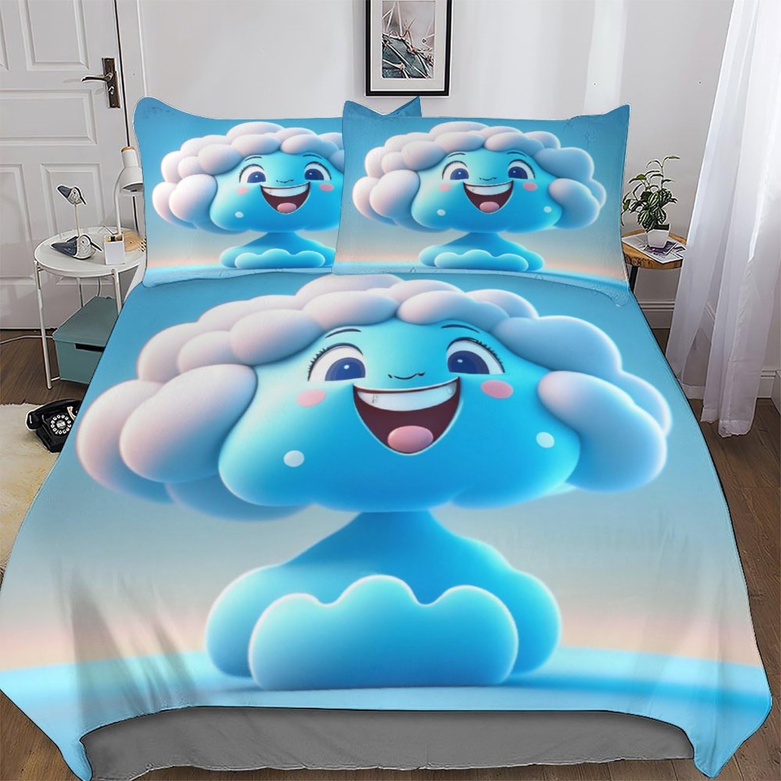 Housse de couette nuage 200x200 pour une chambre parentale cosy
