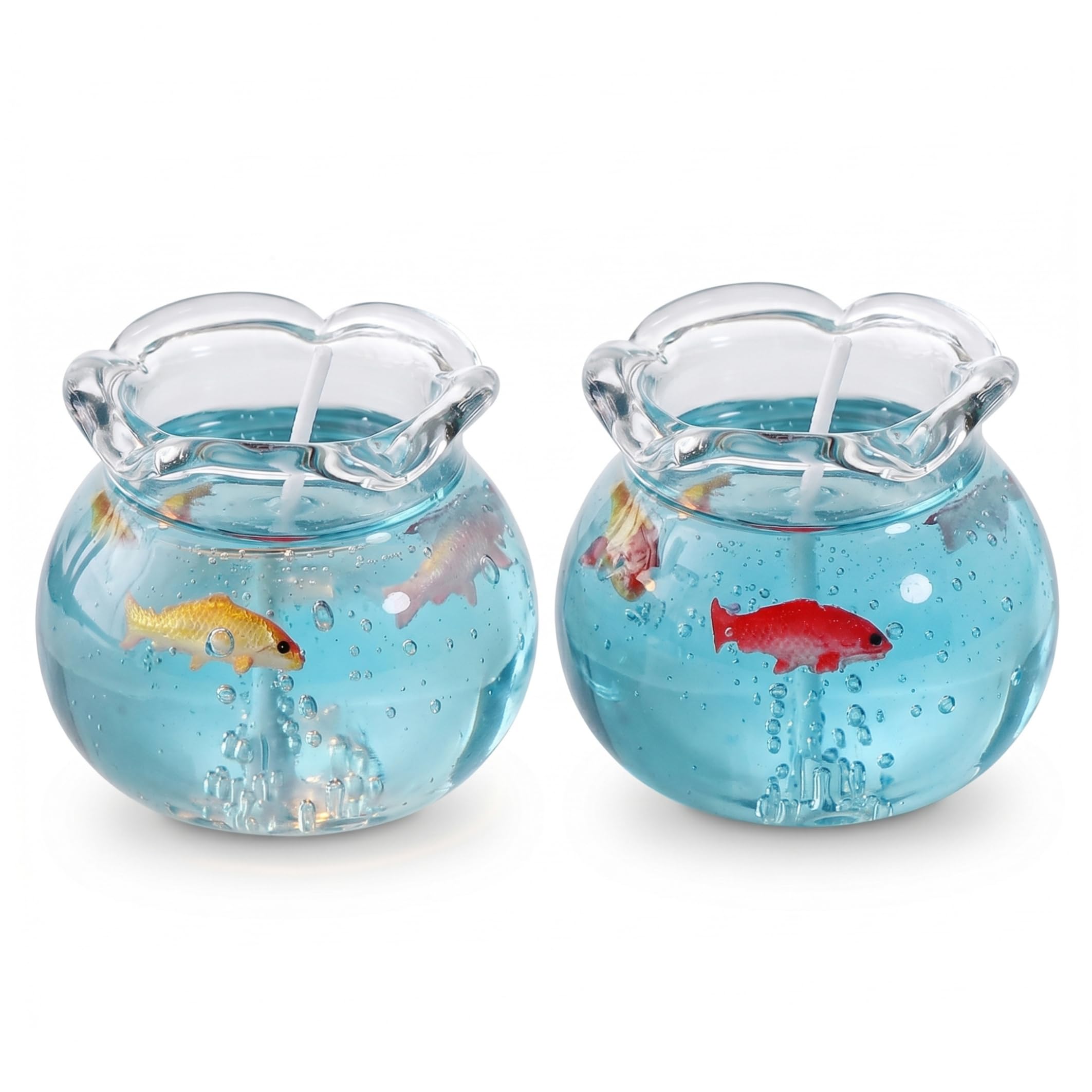 2 Pack Aromatherapy Candle, Unique Fish Tank Small Candle Ocean Freesia Scented for Friends Mom Daughter Sister Wife, Aromatherapy Candles