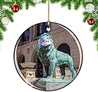 Vista 28 de Weekino Illinois Chicago Wrigley Field USA - Adorno para árbol de Navidad, decoración colgante para colgar, colección de recuerdos de viaje por