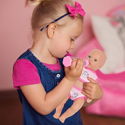 Miniatura 6 de UNICORN ELEMENT 12 piezas de ropa y accesorios para muñecas de 16 a 18 pulgadas, juego de alimentación y cuidado de muñecas recién nacidas con bolsa