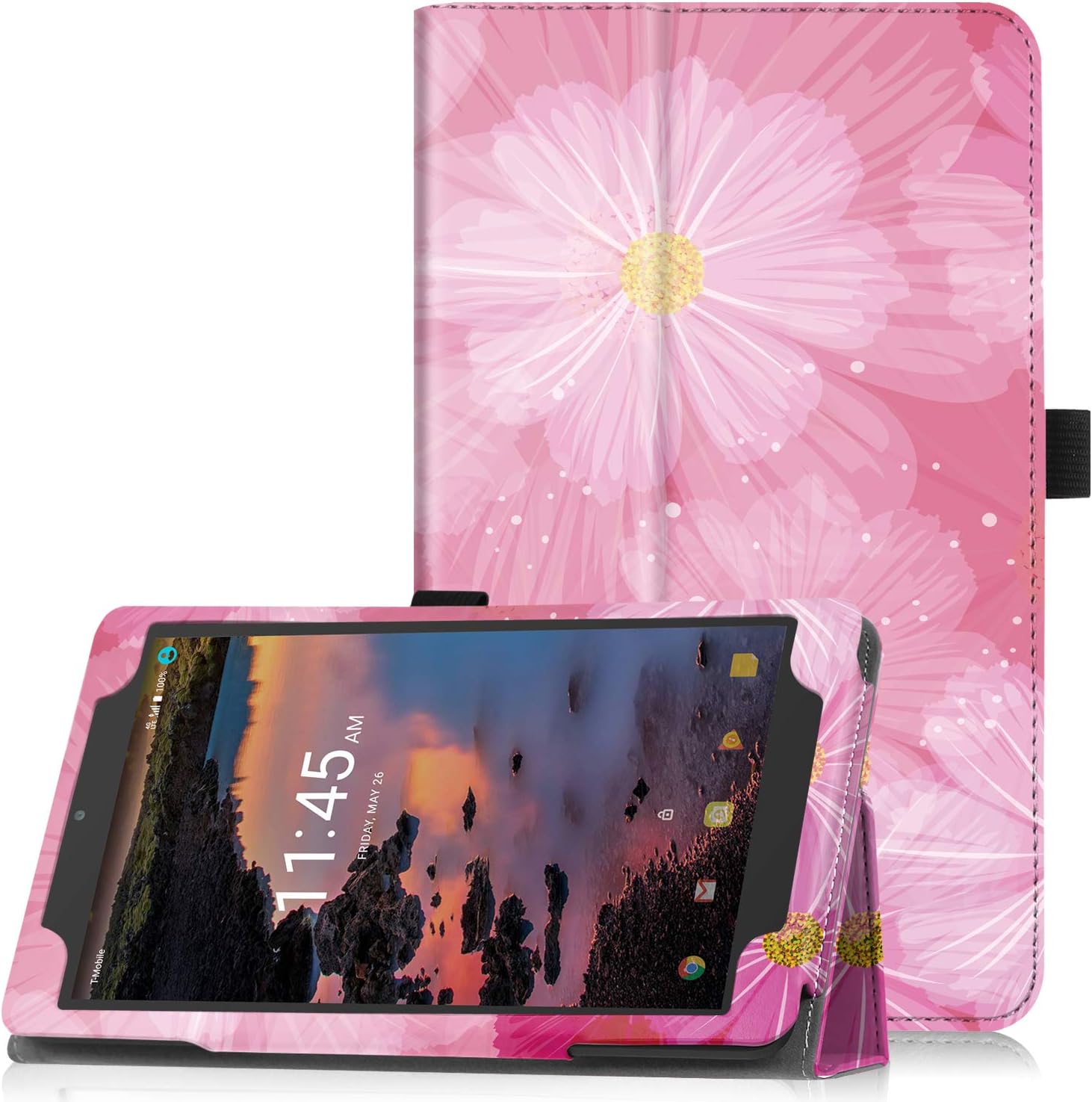 Famavala Case Cover for 8" T-Mobile Alcatel Joy Tab 2019 / 3T 2018 / A30 2017 Tablet [Not fit Alcatel Joy Tab 2 2020]（LoveFlower）