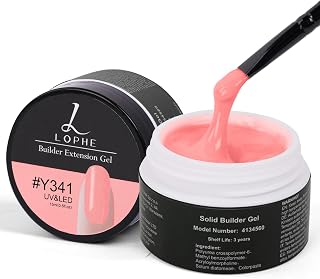 LOPHE Builder Nail Gel Kit, Hard Gel Builder for Rose, Non-Stick Carving Pattern, LED UV Gel for Strengthened Nail Manicure, 15ml