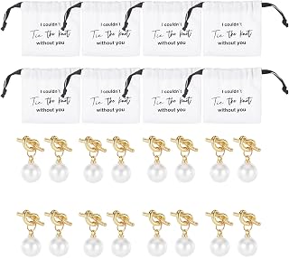 Bridesmaid Earrings Gifts, Bridesmaid Jewelry Set Maid of Honor Proposal Gifts for Wedding Day Pearl Drop Earrings Bachelorette Party Favors for Women Dangling, Knot Decorations Proposal Accessory