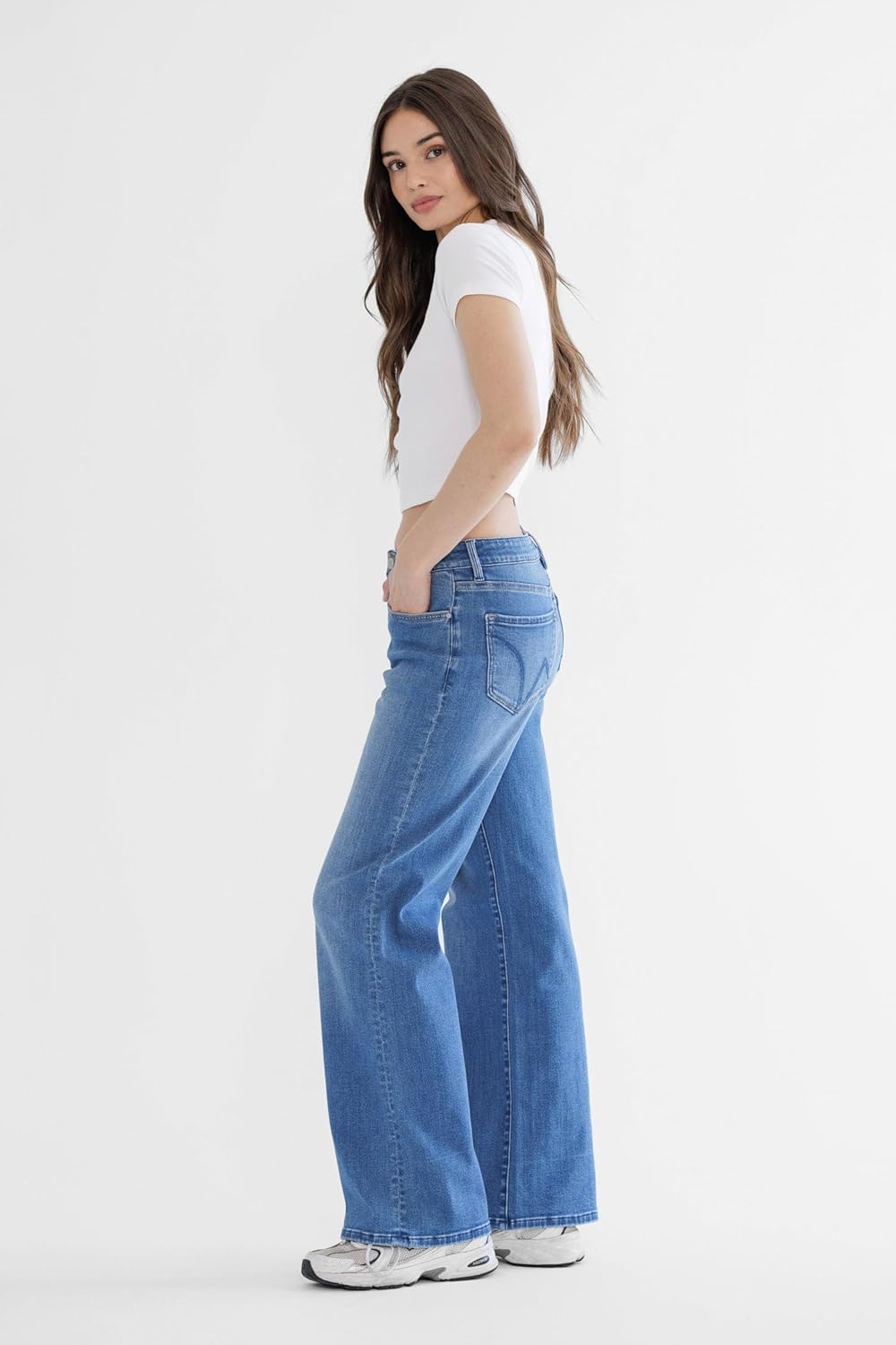 Mica Denim - High-Rise Wide-Leg Jeans in Classic Indigo (32" Inseam) - Includes Official Tag