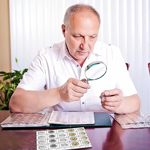 Miniatura 7 de 10 hojas de páginas de suministros para colección de monedas, página de bolsillo para coleccionar monedas con fundas estándar de 9 agujeros para