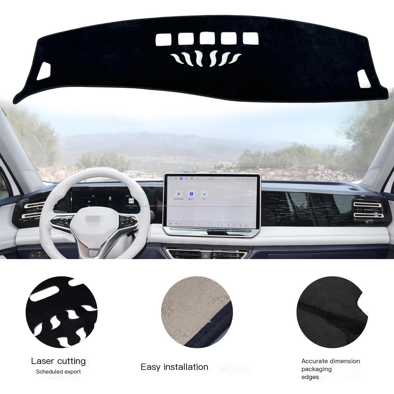 Pasuje do Vw Tiguan Tayron 2024 2025 Dashmat Dash Mat Akcesoria do wnętrza samochodu Osłona przeciwsłoneczna Ochronny dywanik Pokrowiec na deskę rozdzielczą samochodu | LHD NO HUD