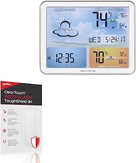 BoxWave Screen Protector Compatible With AcuRite Weather Station With Jumbo Display (02081M) - ClearTouch Anti-Glare ToughShield 9H (2-Pack), Anti-Glare 9H Tough Flexible Film Screen Protector
