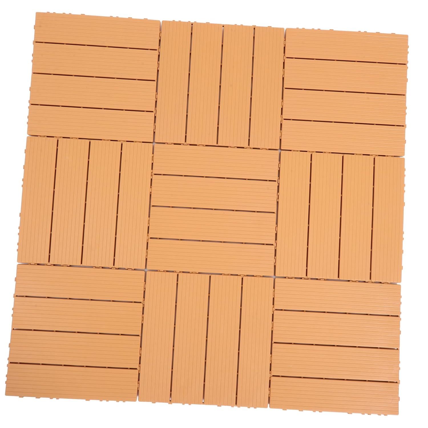 Artibetter 11pcs Interlocking Deck Tiles Outdoor Flooring for Balcony Backyard Decor Self-Assemble Deck Tiles Imitation Natural Color