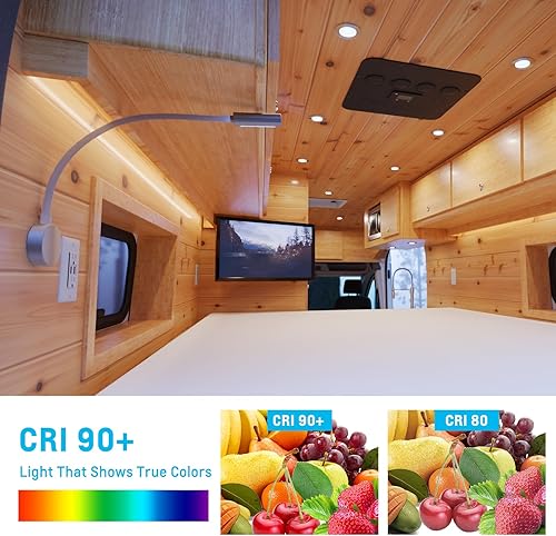 Miniatura 5 de acegoo Lámpara de pared de cuello de cisne flexible de 12 V para casa rodante, barco, cámper, camioneta, lectura de cabecera o asiento, cargador USB