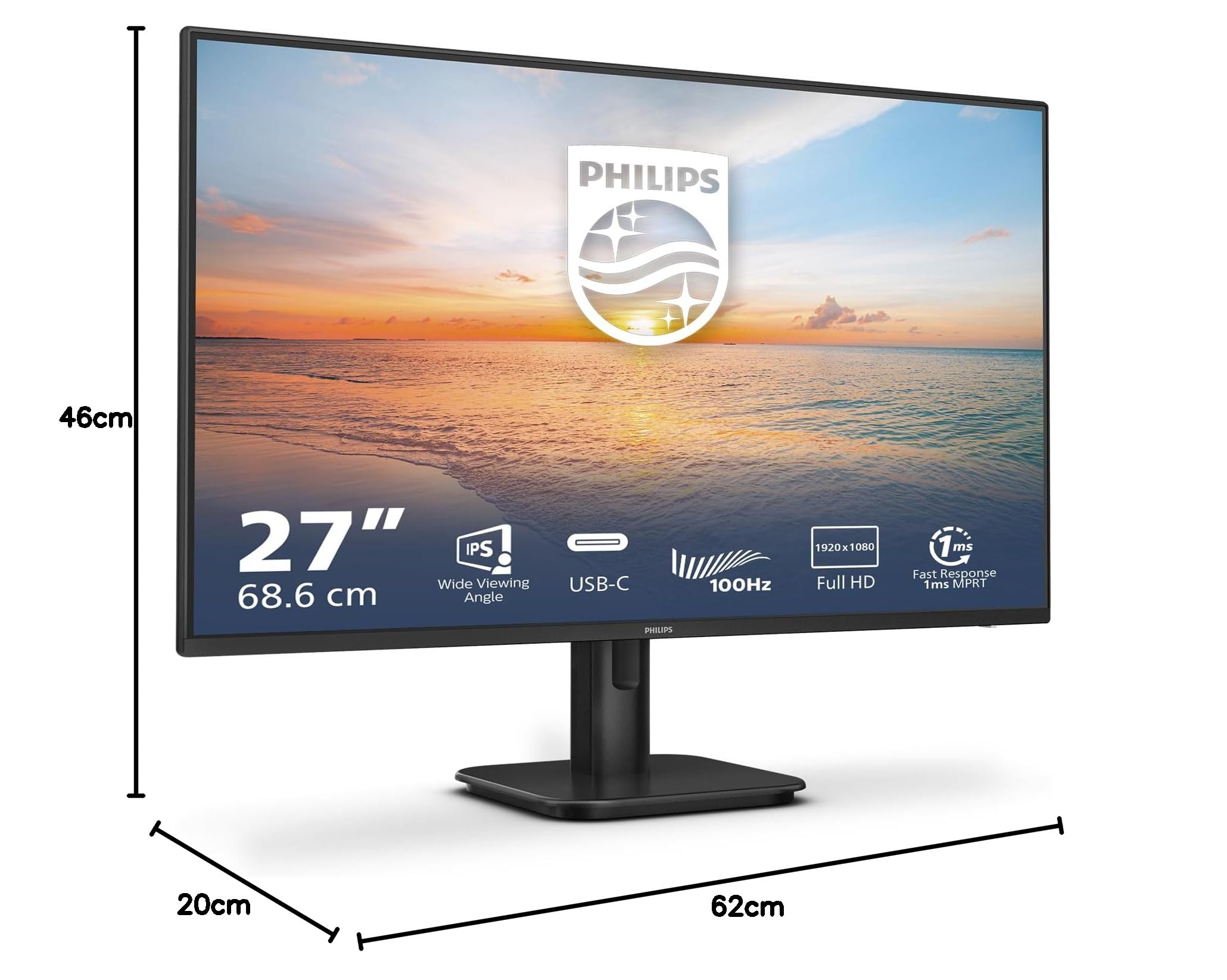 Philips 27E1N1300A - 27 Zoll Full HD Monitor, Lautsprecher