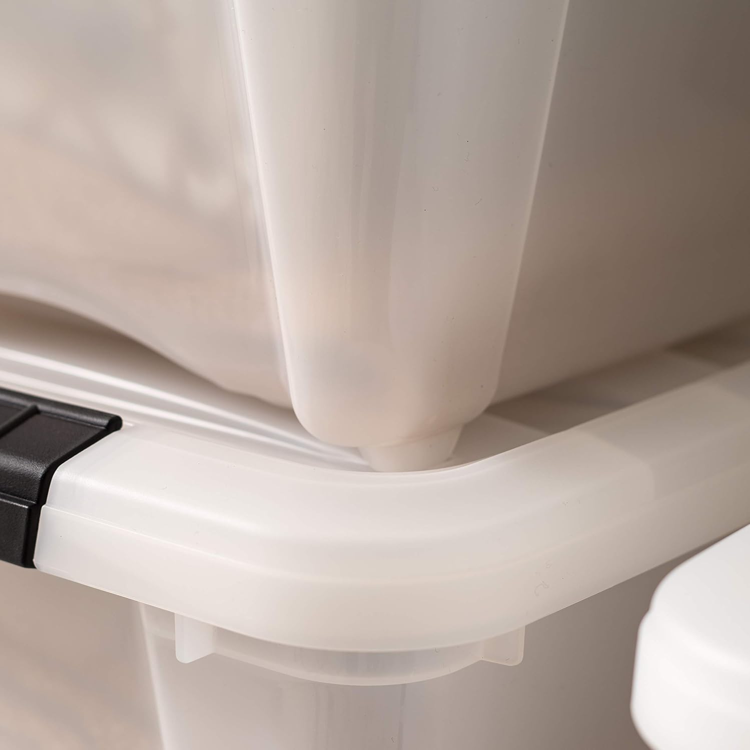 IRIS USA TB Pearl Plastic Storage Bin Tote Organizing Container with Durable Lid and Secure Latching Buckles, 19 Qt, 6 Count Image