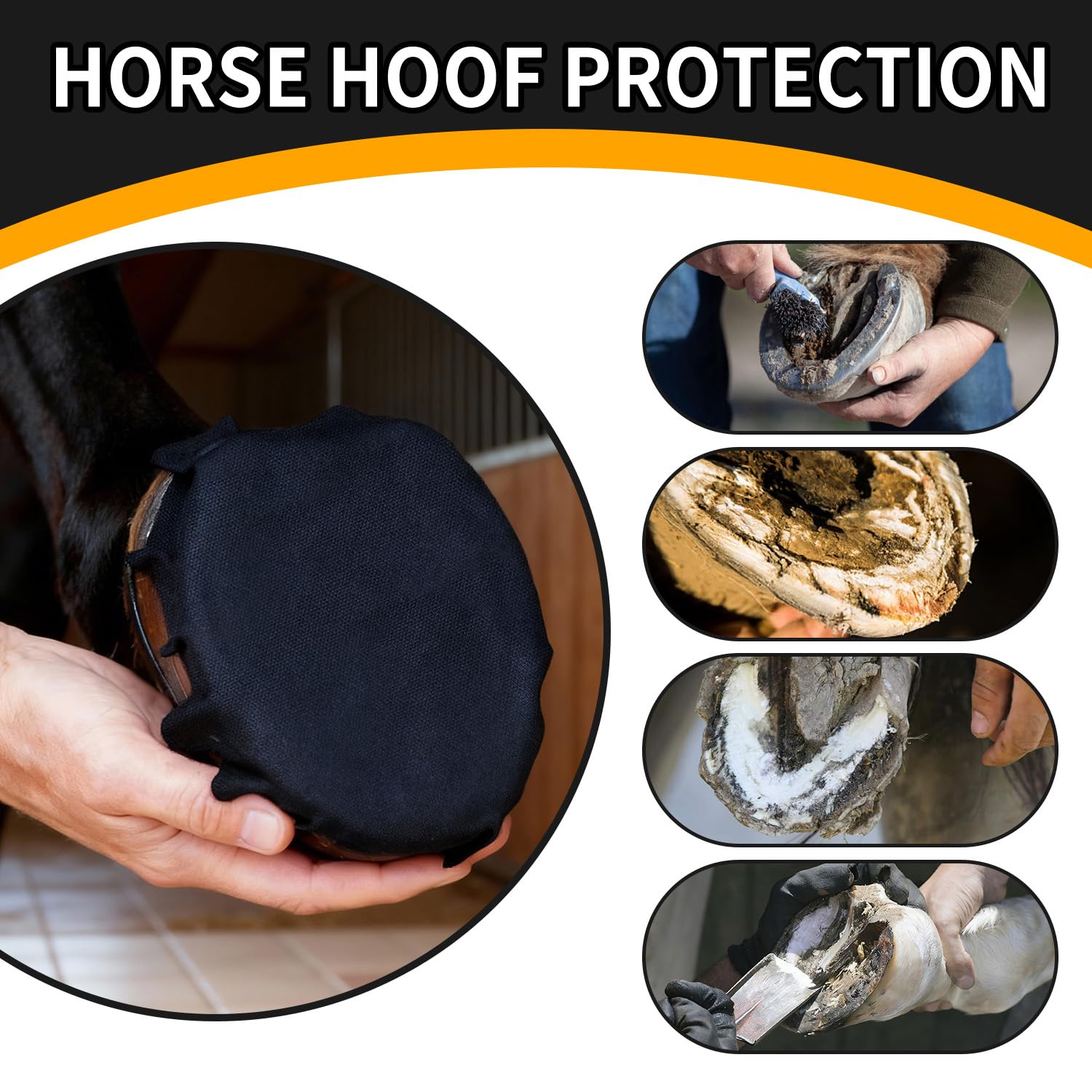 Youven 6 Pack Horse Hoof Tape with 2 Rolls of Vet Wrap, Strong Sticky Wraps, Magic Cushion Hoof Packing, Thrush Treatment for Horses, Horse Supplies for Real Horses - image 5