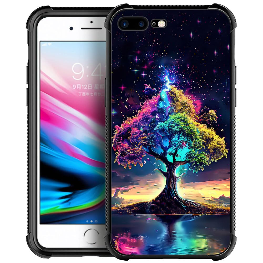 DAIZAG Case Compatible with iPhone SE 2022 Case,The Glowing Tree of Life Soft TPU Edges Case for iPhone SE 2020 Case,Four Corner Airbag Protective