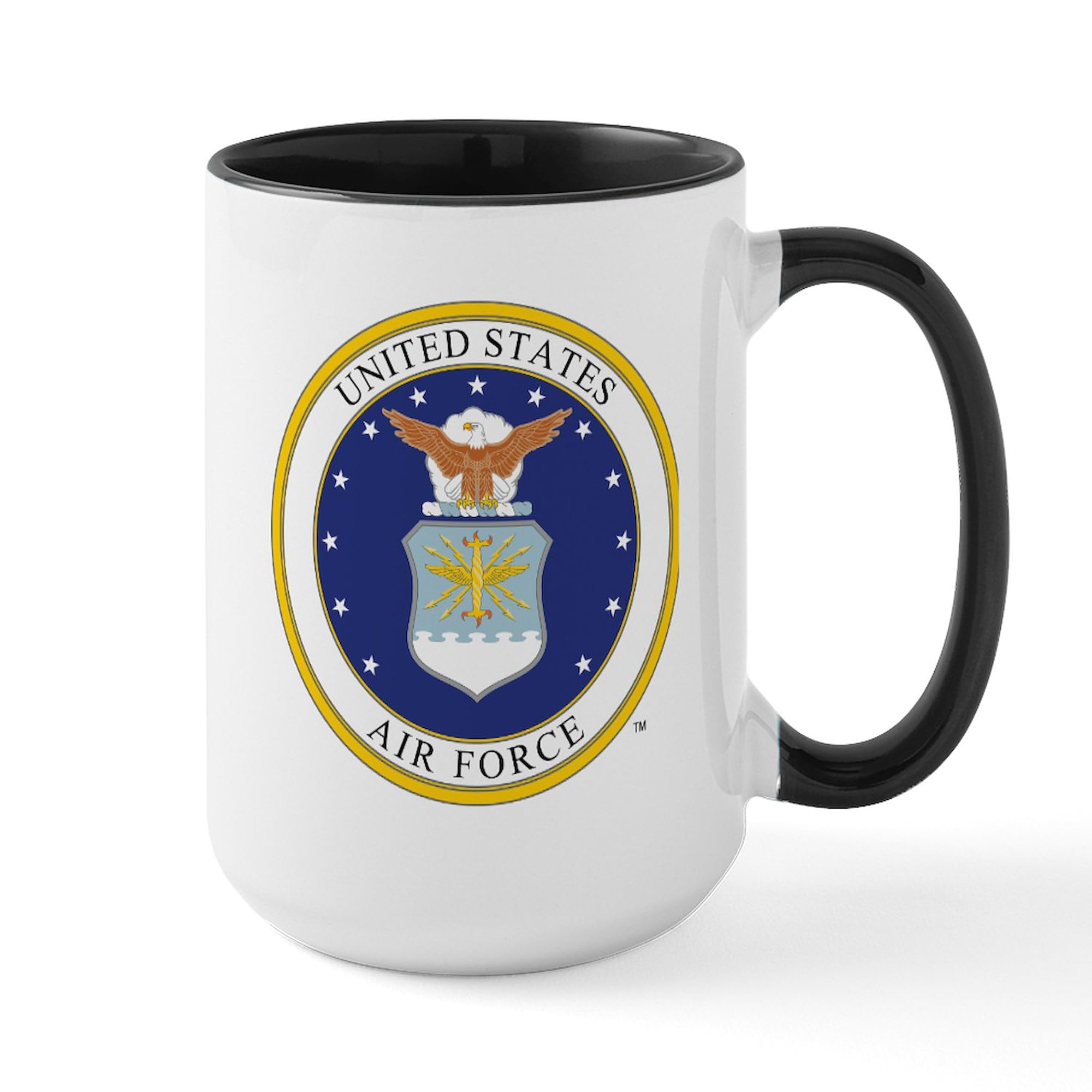 Amazon.com | CafePress Air Force USAF Emblem Mugs 15 oz (444 ml) Ceramic  Coffee Mug: Coffee Cups & Mugs