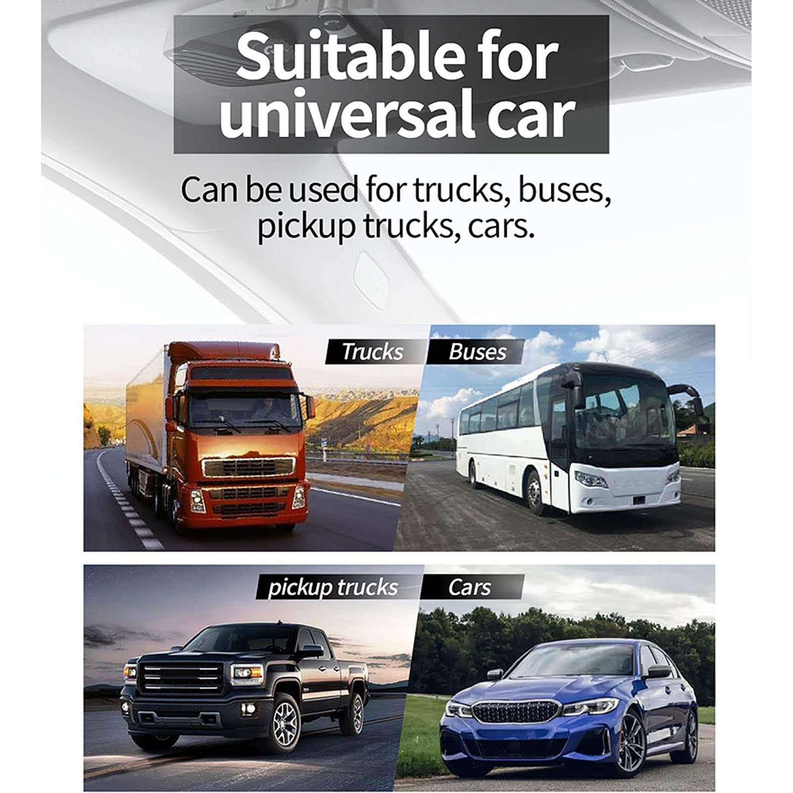 Vivavoce per Auto Bluetooth 5.0, Può Cambiare Rapidamente Chiamate Private, Connessione Automatica, con Clip Posteriore in Metallo, Kit Vivavoce per Riduzione Del Rumore Dell'auto per Camion, Autobus