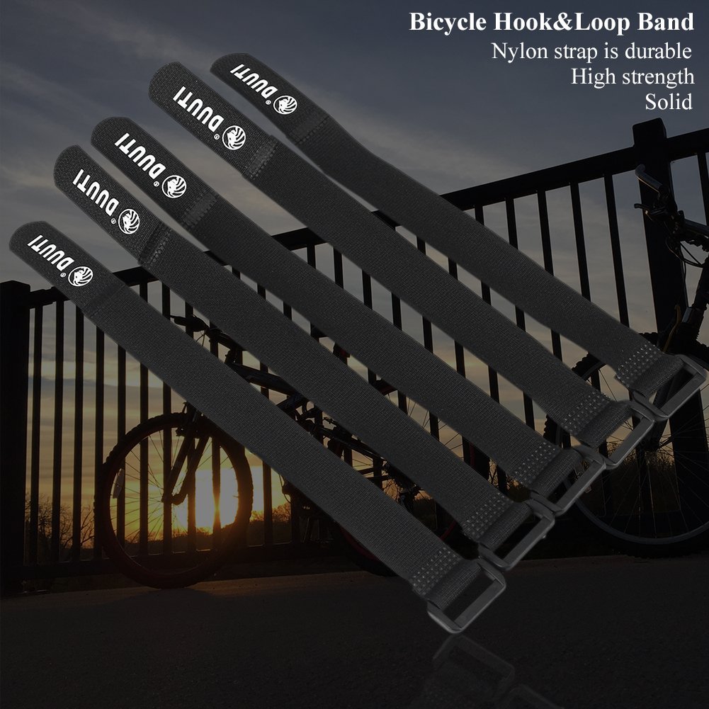 Bnineteenteam Cinghie di Fissaggio,Cinghie con Cinturino a Strappo 5pcs, Cinghie di Fissaggio Bici Regolabili per Biciclette