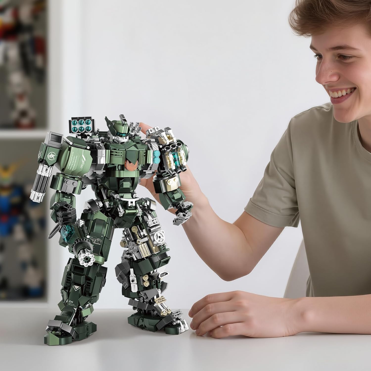 Large Mech Robot Building Set, Motorized Robot Model Building Blocks Toy for Adults, Hard Core Industrial Style Collectible Gifts for Men Teens Ages 14+ (1403 PCS)