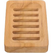 ARTIBETTER Teak Soap Dish Self-draining Wooden Soap Rack with Hollow Design for Home Kitchen Tray Organizer