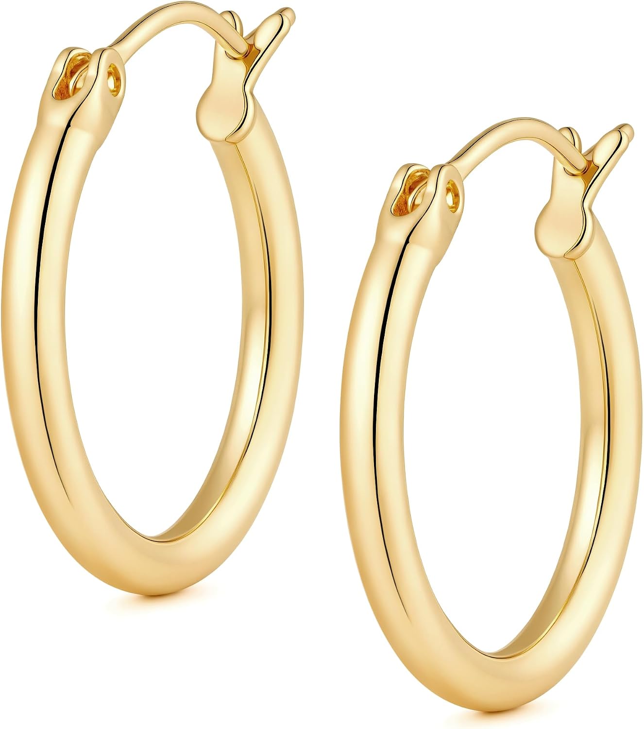 ENROSE Gold Hoop Earrings 14K Gold Earrings for Women 14K Gold Hoop Earrings for Womens Hoops Smooth Lines and Quiet Shine Hoops Earring for Womens 14/16/18/20/25/30/35/40/45/50mm
