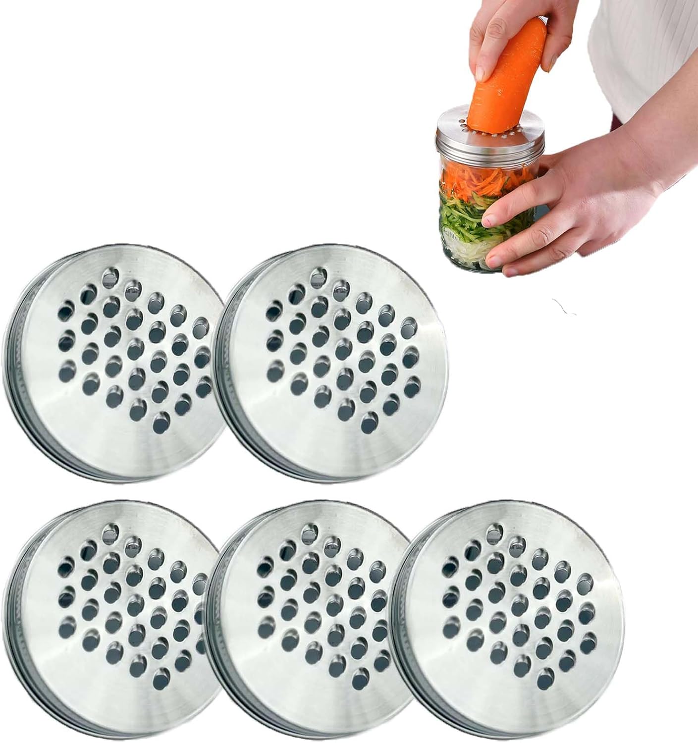 Mason Jar Shredder Lid, Grater Shredder Lid For Mason Jar