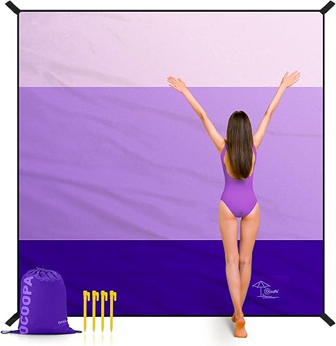 Miniatura 10 de OCOOPA Diveblues - Manta de playa extragrande de nailon de paracaídas, sin arena, cómoda, acogedora, a la moda, compacta y ligera, reforzada, a