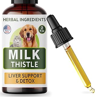 Milk Thistle for Dogs and Cats - Liver Support Supplement - Canine Hepatic Care - Cat & Dog Liver Cleanse - Liver Protection - Made in USA - 2 fl oz