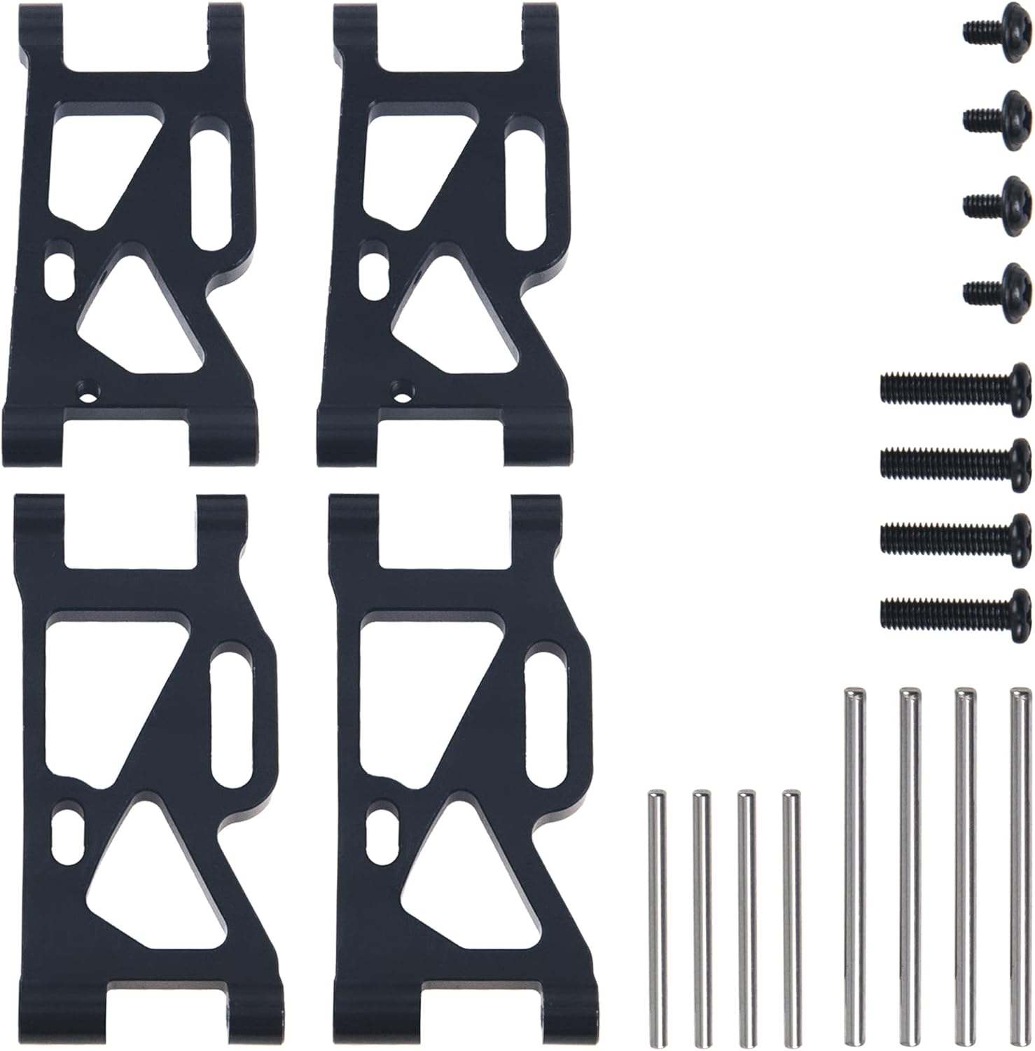 ShareGoo Metal Front & Rear Swing Arm Compatible with WLtoys 1/14 144001 1/12 124018 124019 4WD RC Car (Black)
