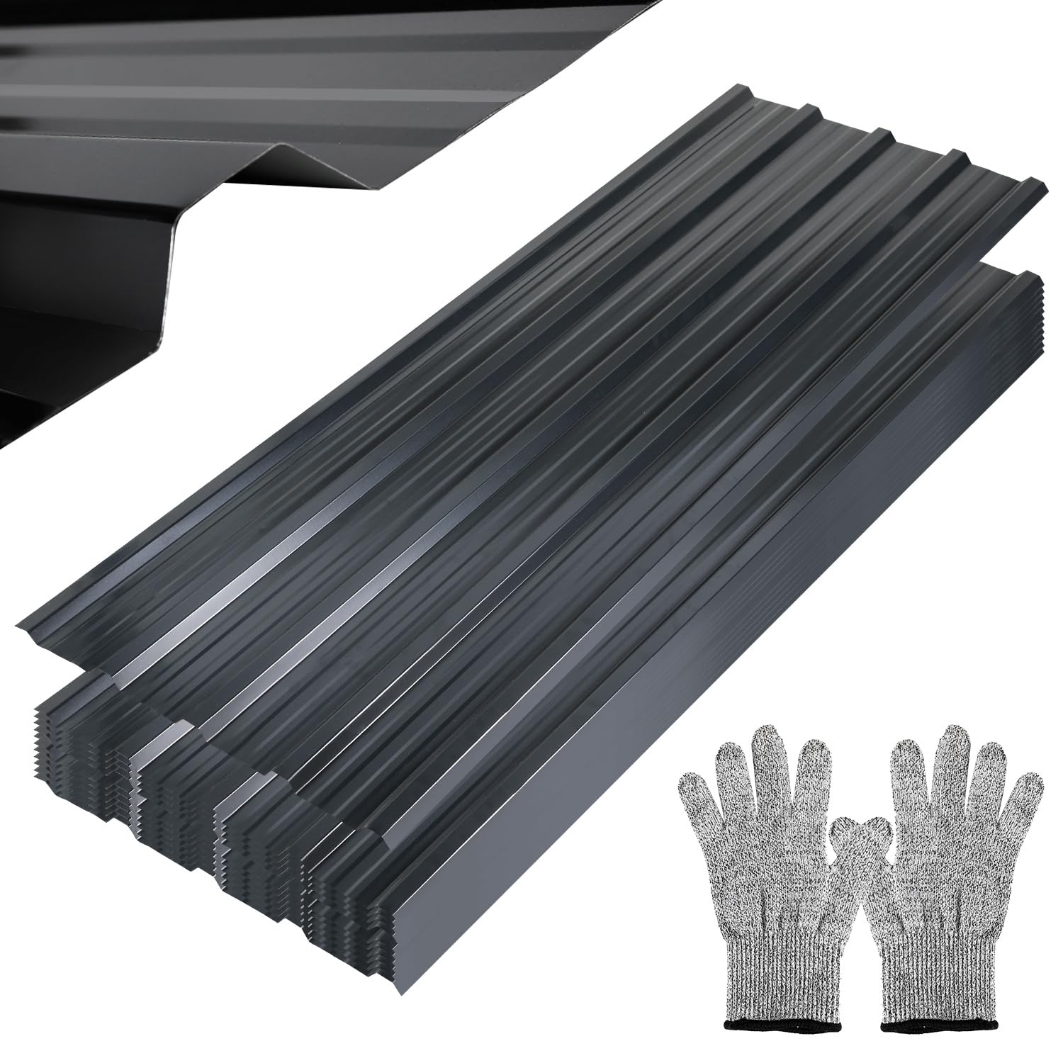 Trapezblech 129×46 cm 0,25 mm verzinkt Dachblech Carport Gartenhaus Terrasse Anthrazit