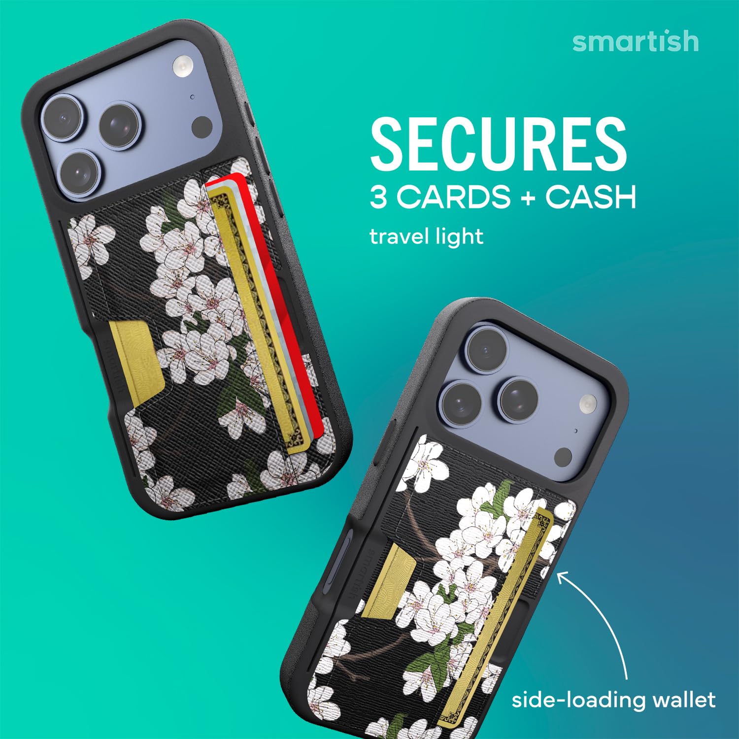 Smartish® Custodia a portafoglio per iPhone 17 Pro - Portafoglio Slayer Vol. 2 [Sottile + protettivo] Porta carte di credito con supporto - Custodia con slot per carte nascosto a prova di caduta per