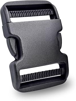 CooBigo 5 Pack 2 Inch Quick Side Release Plastic Buckle Clips Snaps Military Dual Adjustable Heavy Duty for Backpack Buckles Replacement Nylon Webbing Luggage Straps Belt Fanny Pack Buckle No Sewing