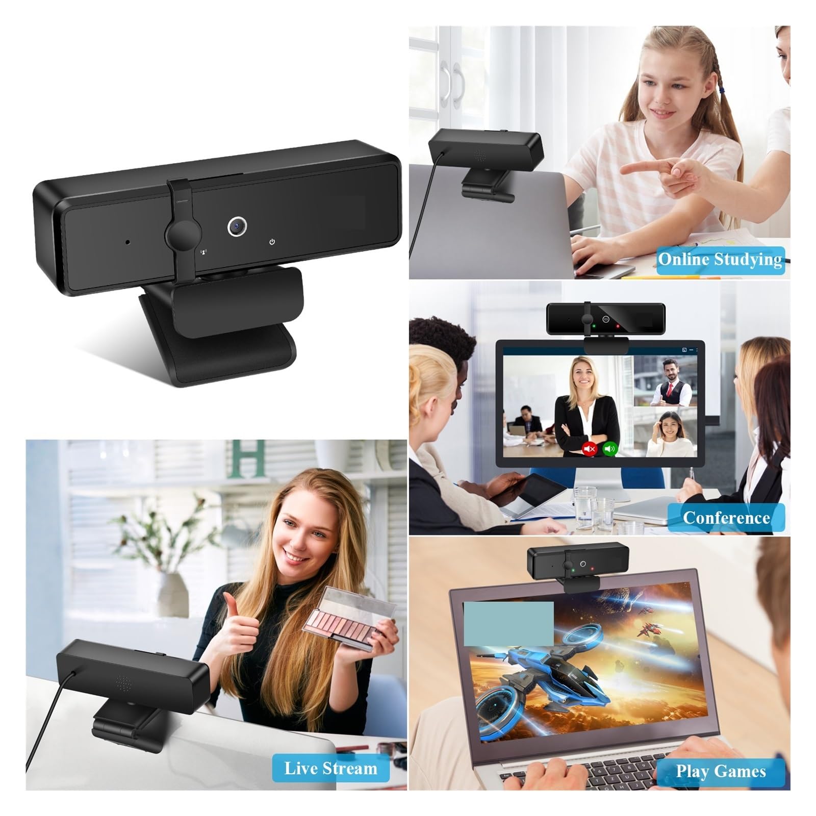 Webcam 4K Full HD Mini cámara con micrófono 30fps USB for PC Laptop Video Shooting Camera Webcamera