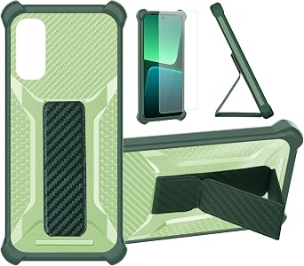 Case Compatible for Ans Artia Sp545c Sl003as Phone Case Stand Cover [with 1* TempeGreen Glass Screen Protector] Hybrid Case [Folding Support Magnetic] [Frosted Anti-Fingerprint] ZJBB-Green