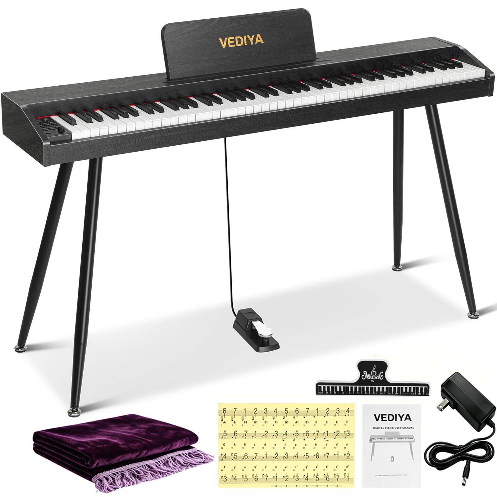 Amazon | Vediya デジタルピアノキーボード 88キー セミウェイト フル