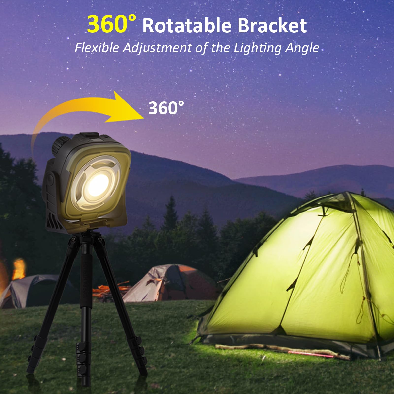 MASMEJOR Foco LED Recargable 10000mAh con Imán, Luz de Trabajo 1500LM 30W con Regulación Continua, IPX4, 360° Rotación para Taller, Reparación de Autos, Camping, Emergencias