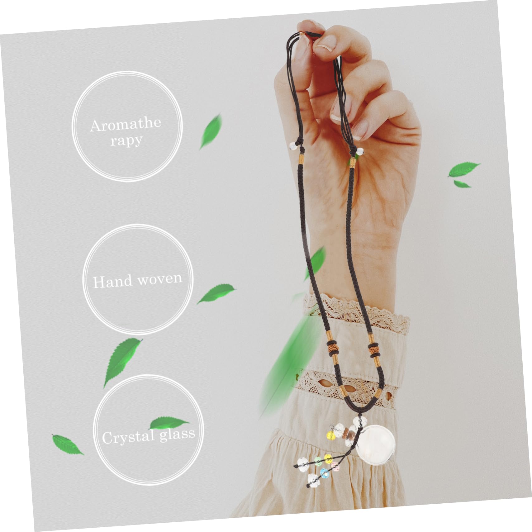 4 Stck Aromatherapie Anhänger Ätherisches Öl Halskette mit Geflochtenem Seil Modisches Duftaromatherapie Schmuckstück Ätherisches Öl Fläschchen für Damen und Alltag