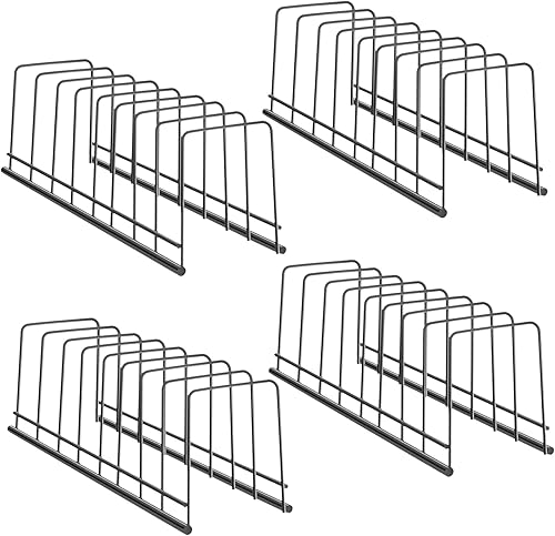 Organizador de tapa de olla, 4 unidades, color negro, soporte para tapa de tazón, organizador de platos para gabinetes de cocina, estante de carpeta