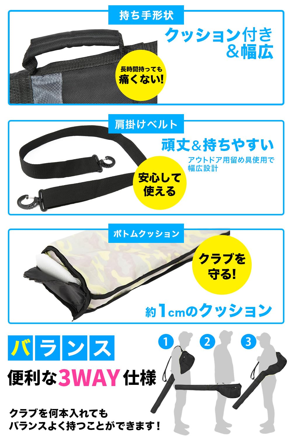 Amazon | EARTH LEAD ゴルフ クラブケース 【 超軽量 大容量 17色