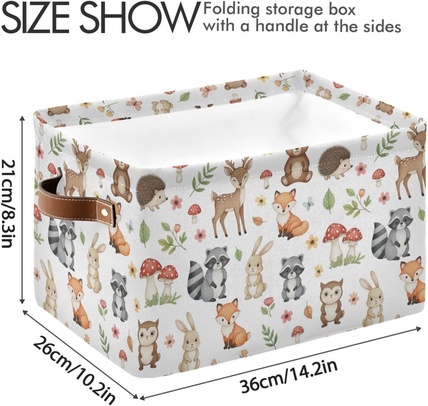 Emelivor Cute Animals Storage Basket Bins Foldable Laundry Hamper Storage Bins Box Organizer for Bedroom Office Clothes Pet Living Room,1 pcs