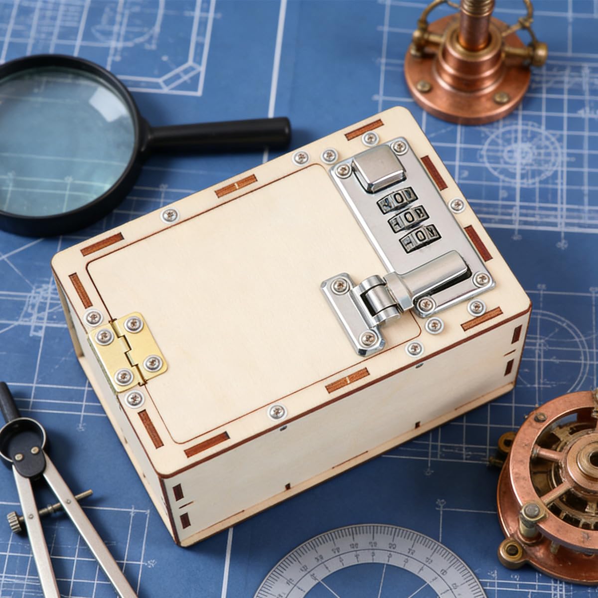 Alide Caja De Seguridad Con Contraseña, Construye Tu Propia Caja De Madera, Caja De Seguridad Mecánica, Kits De Carpintería, Materiales Para Bricolaje