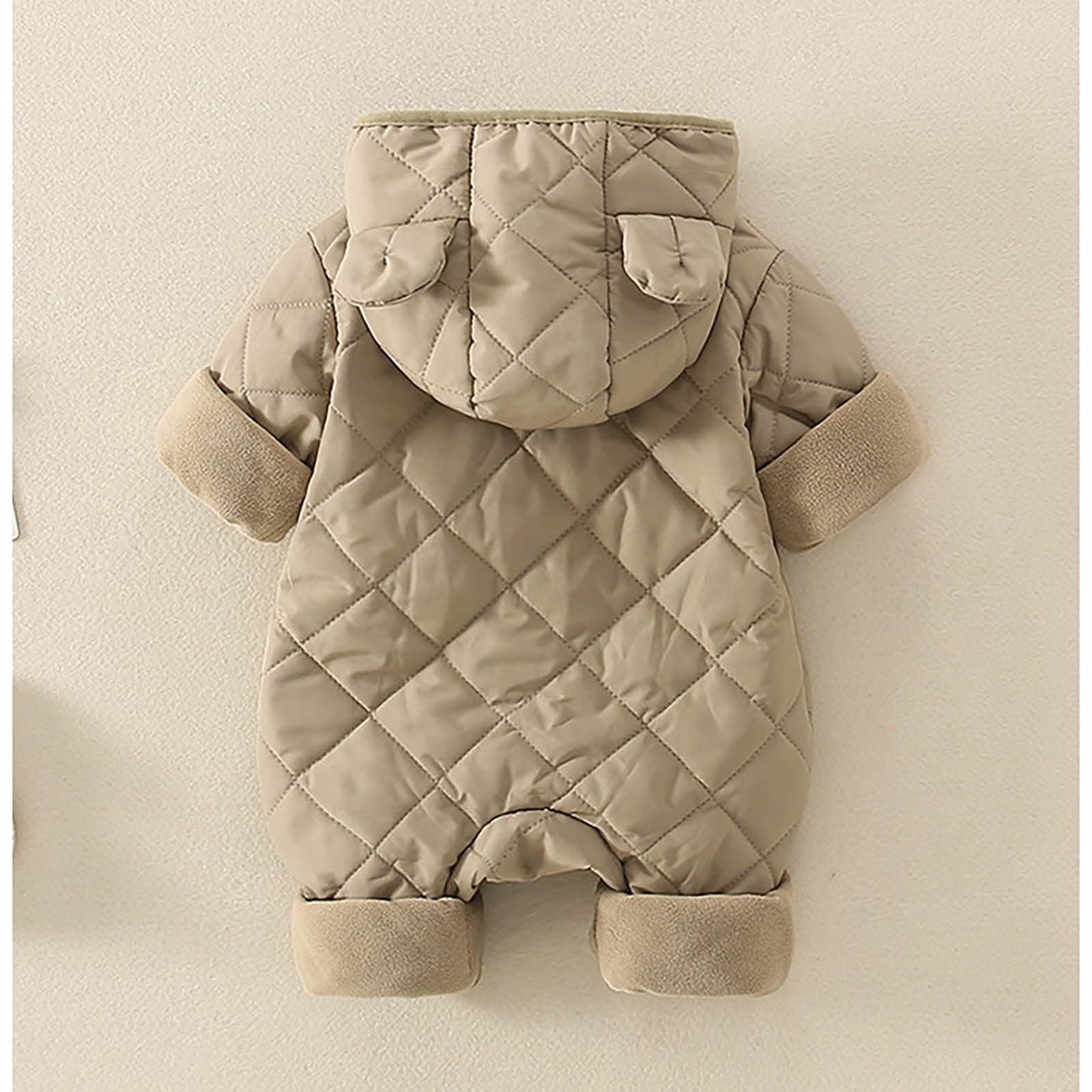 WWricotta Tuta da orsetto per neonato, cappotto invernale con cappuccio, caldo e morbido, per bambini e bambine, look animalier/A